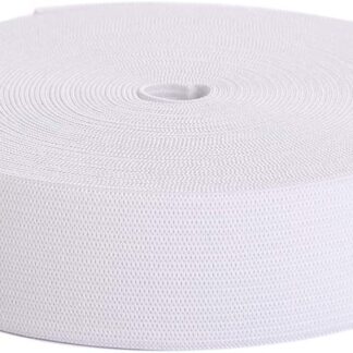 Notions - Elastic - Woven Poly Waistband - ARR5123 - 25mm wide - White - BY MTR