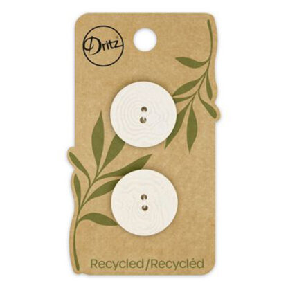 Recycled Corozo Round - 2-hole - Grey - 23mm - 2 piece