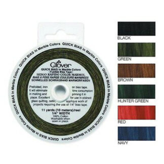 Quick Bias Marble Lame Stripe - Red - 1/4" - 10M