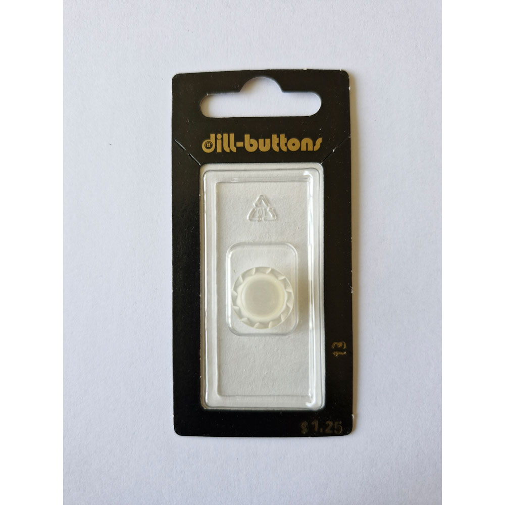 Button - 0013 - 15 mm - White - by Dill Buttons of America