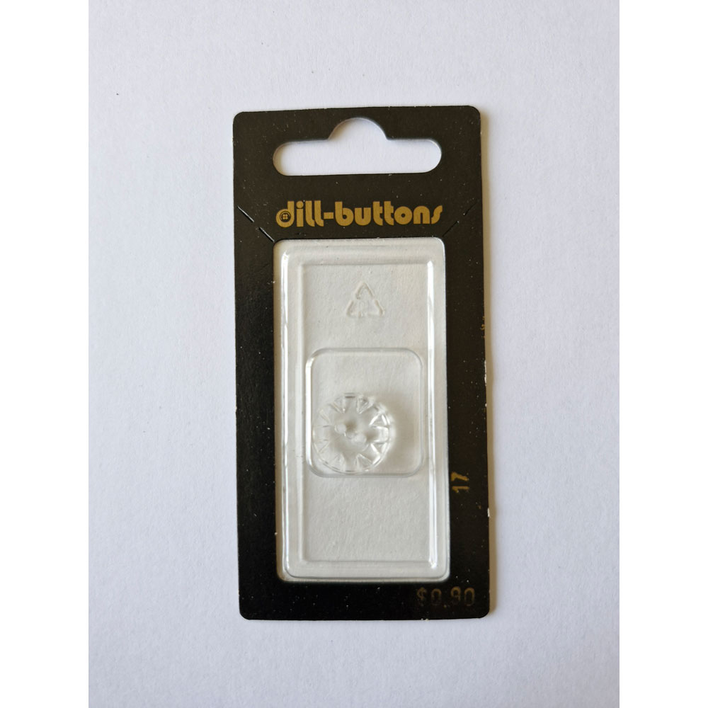 Button - 0017 - 14 mm - Clear - by Dill Buttons of America
