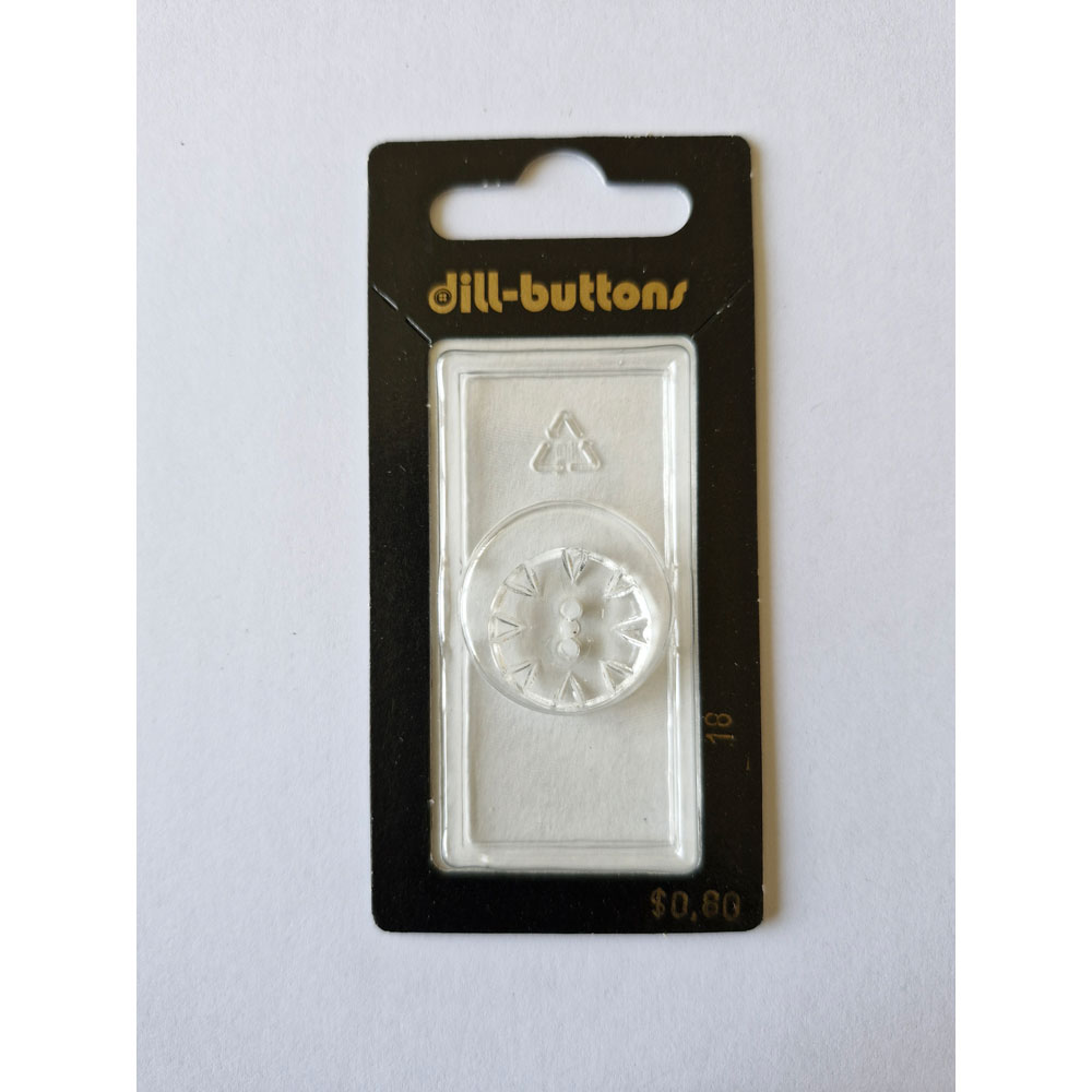 Button - 0018 - 18 mm - Clear - by Dill Buttons of America