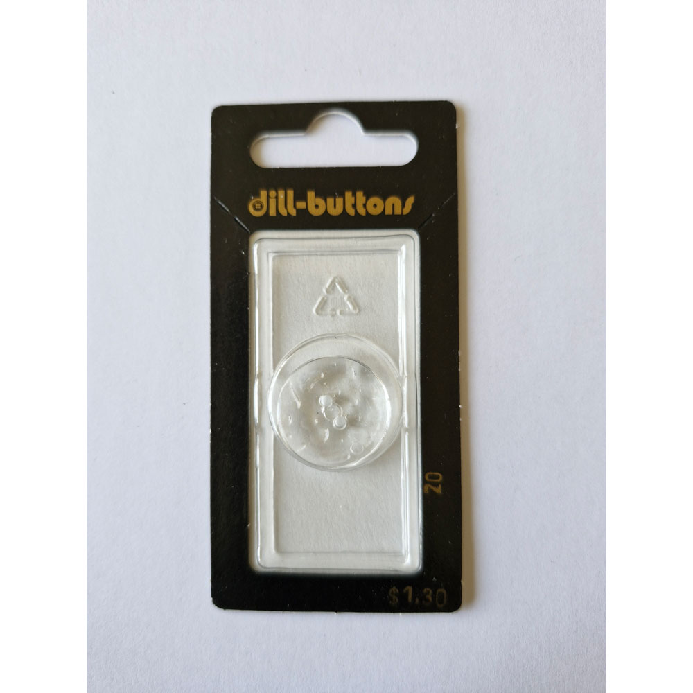 Button - 0020 - 20 mm - Clear - by Dill Buttons of America
