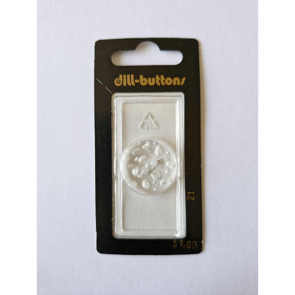 Button - 0021 - 23 mm - Clear - by Dill Buttons of America