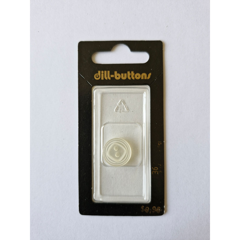 Button - 0036 - 15 mm - White - by Dill Buttons of America