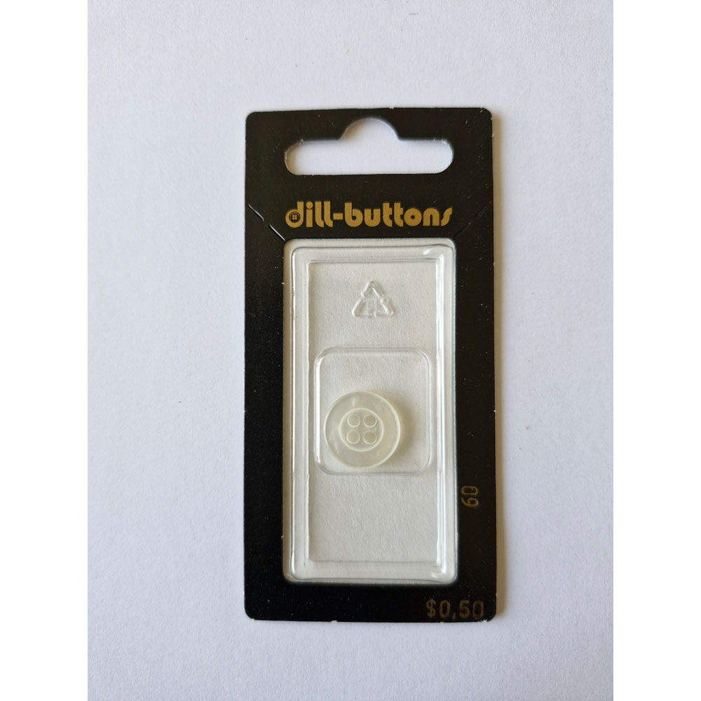 Button - 0060 - 14 mm - White - by Dill Buttons of America