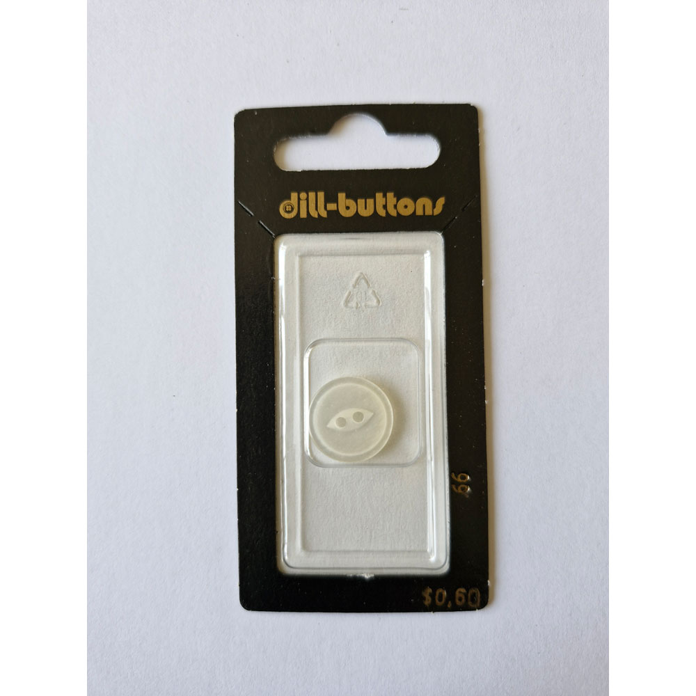 Button - 0066 - 15 mm - White - by Dill Buttons of America