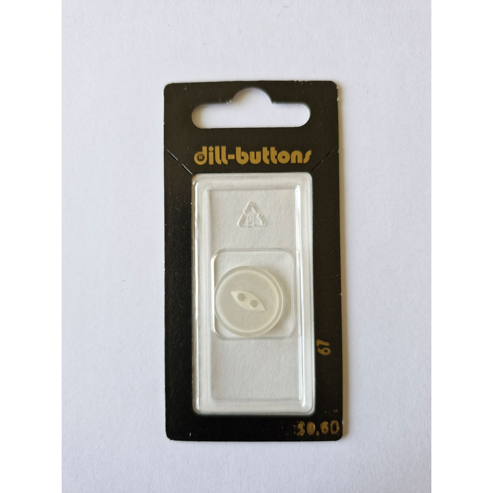 Button - 0067 - 18 mm - White - by Dill Buttons of America