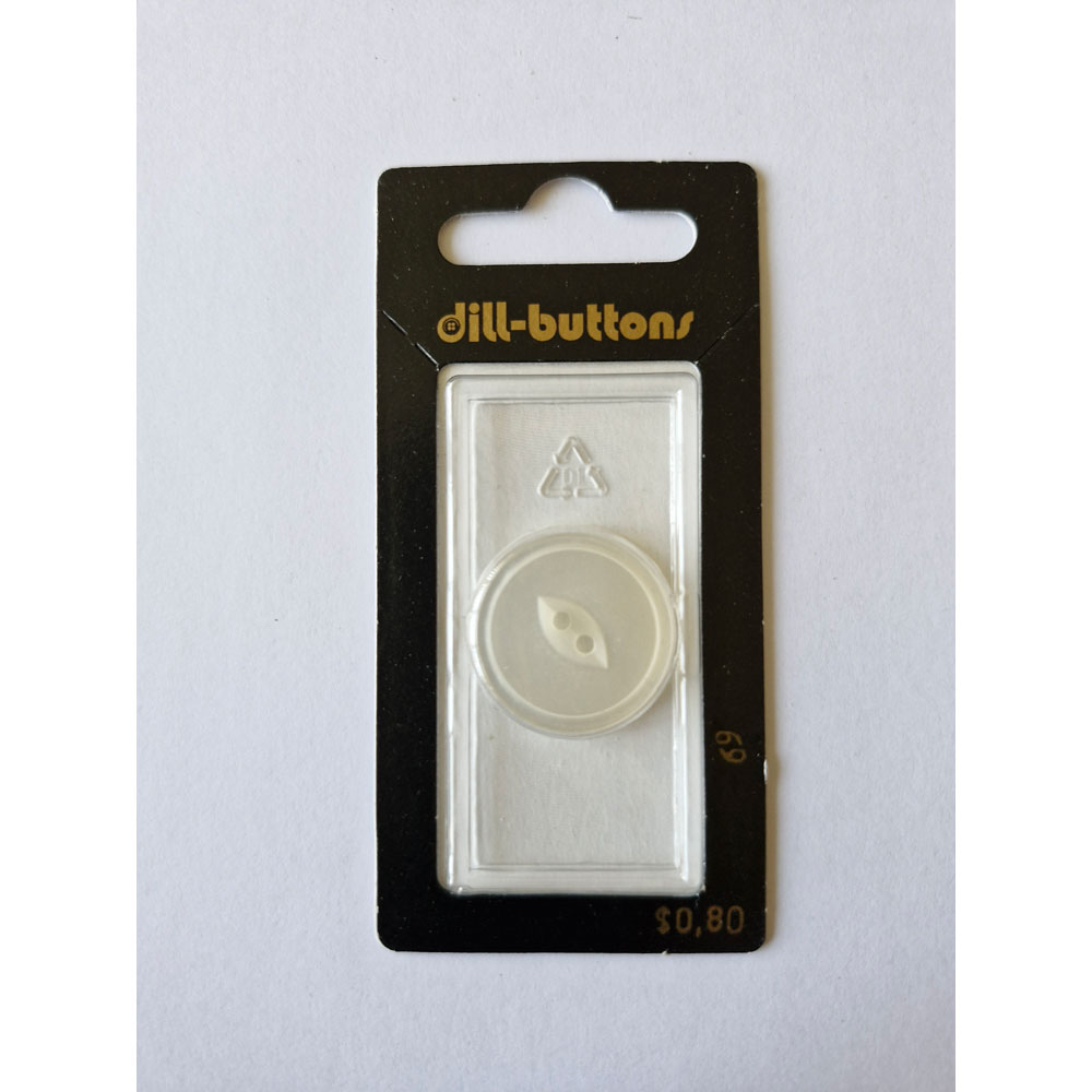 Button - 0069 - 23 mm - White - by Dill Buttons of America