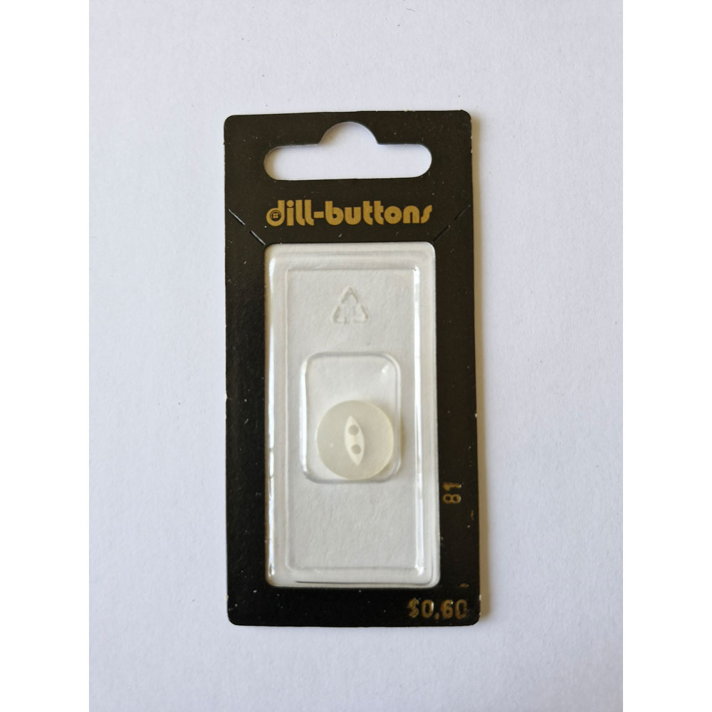 Button - 0081 - 14 mm - White - by Dill Buttons of America