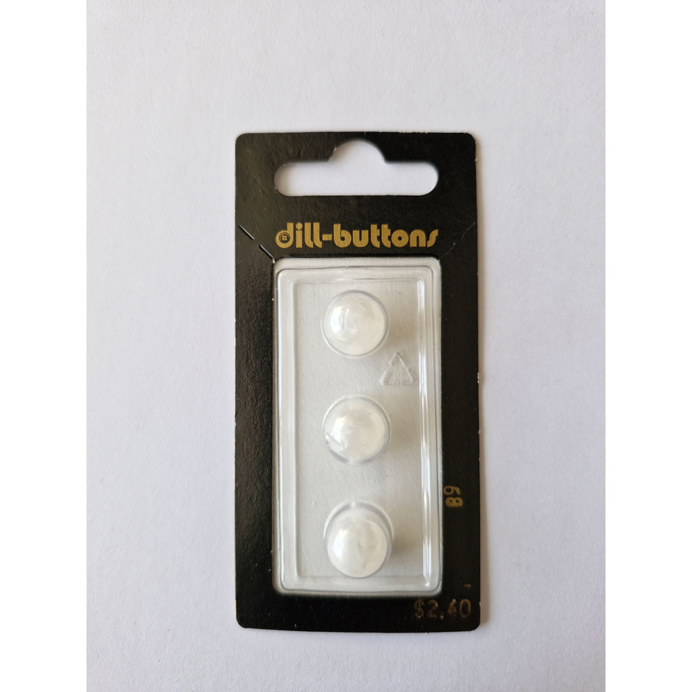 Button - 0089 - 10 mm - White - by Dill Buttons of America