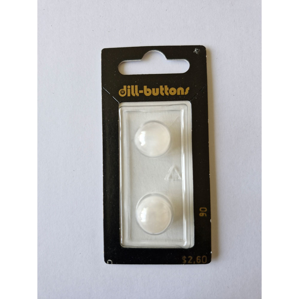Button - 0090 - 14 mm - White - by Dill Buttons of America