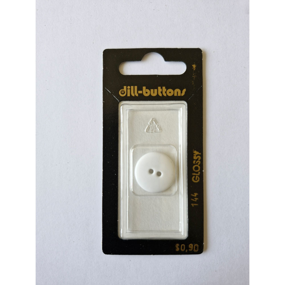 Button - 0144 - 18 mm - White - by Dill Buttons of America