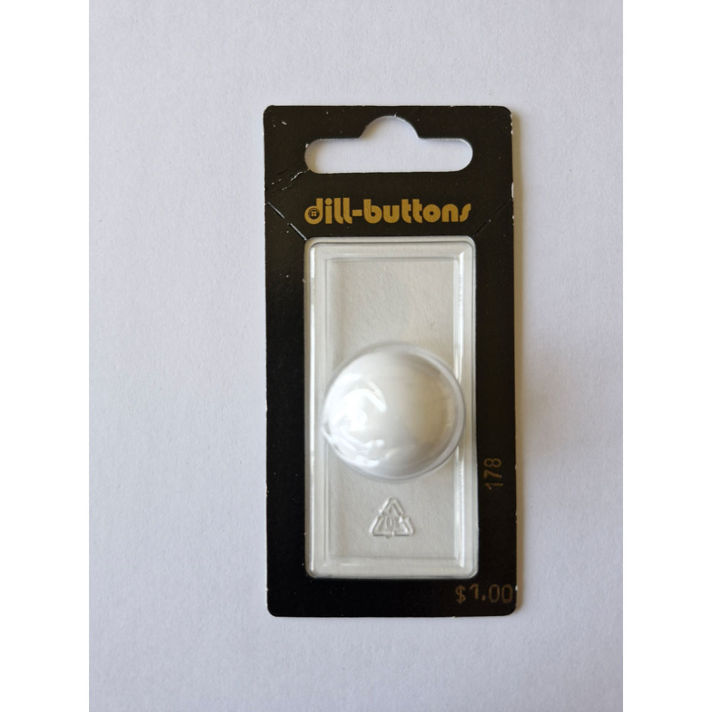 Button - 0178 - 23 mm - White - by Dill Buttons of America