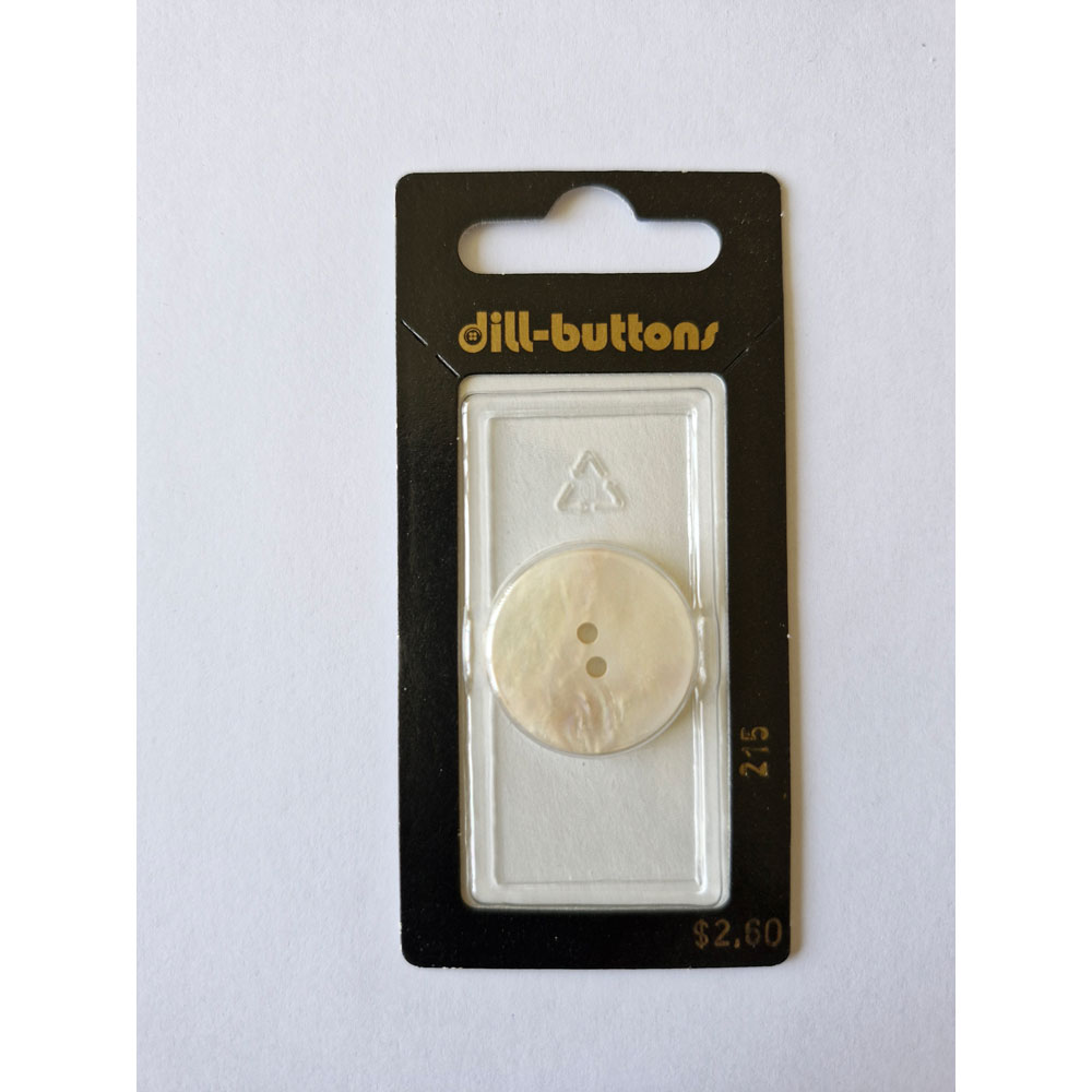 Button - 0215 - 23 mm - White - by Dill Buttons of America