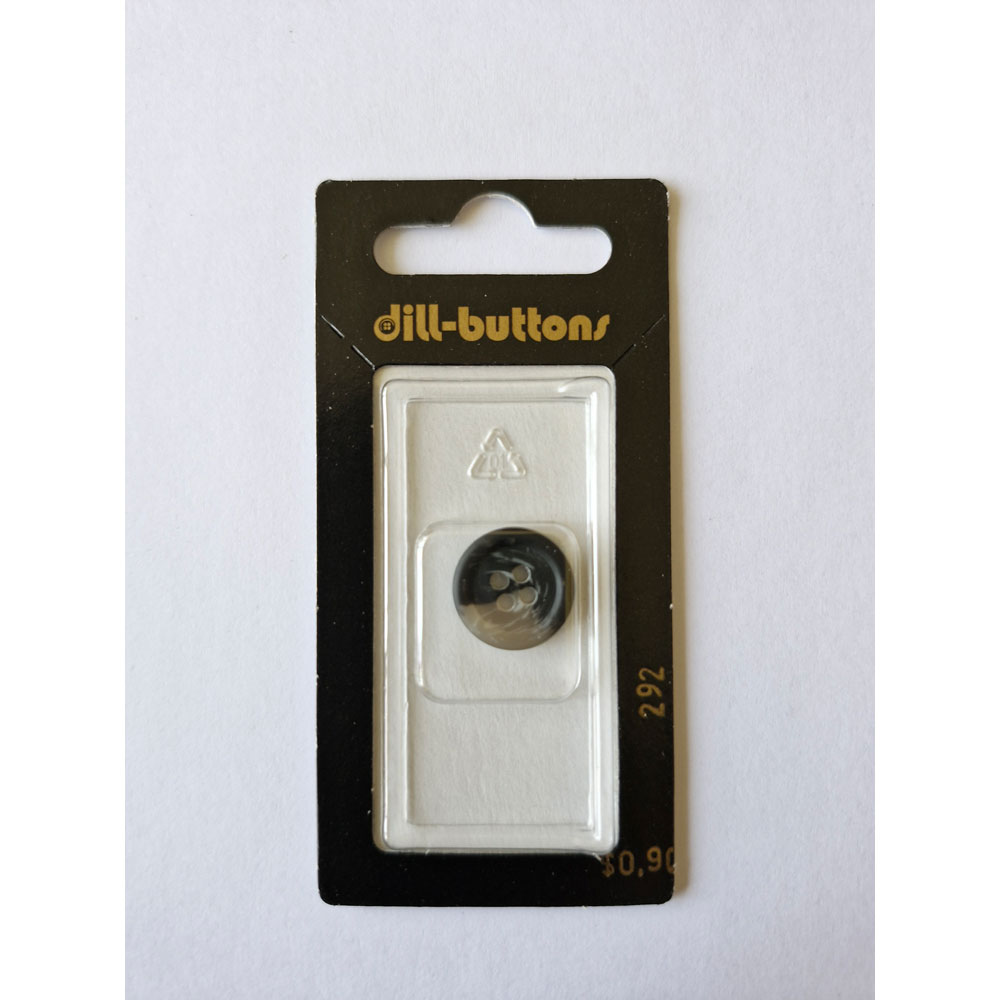 Button - 0291 - 15 mm - Black - by Dill Buttons of America