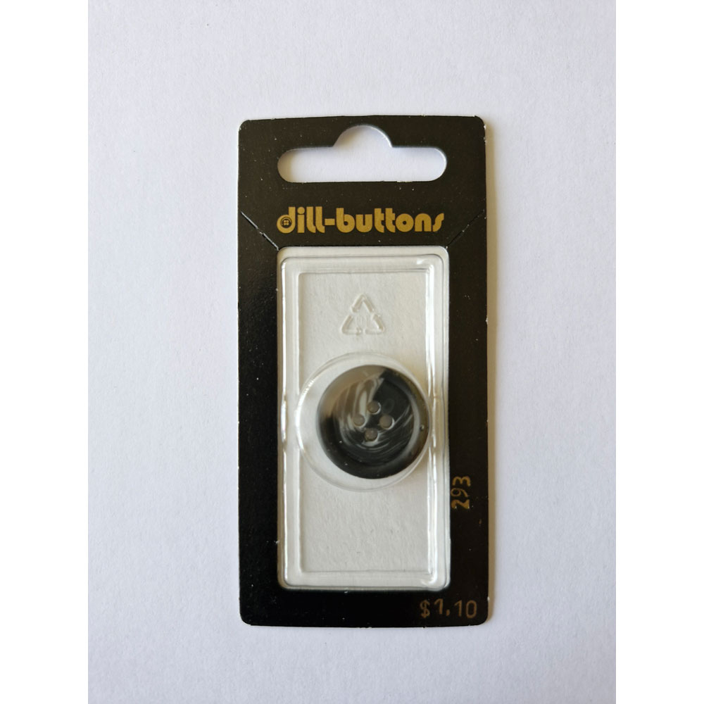 Button - 0292 - 20 mm - Black - by Dill Buttons of America