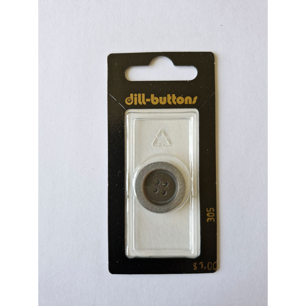 Button - 0305 - 20 mm - Grey - by Dill Buttons of America