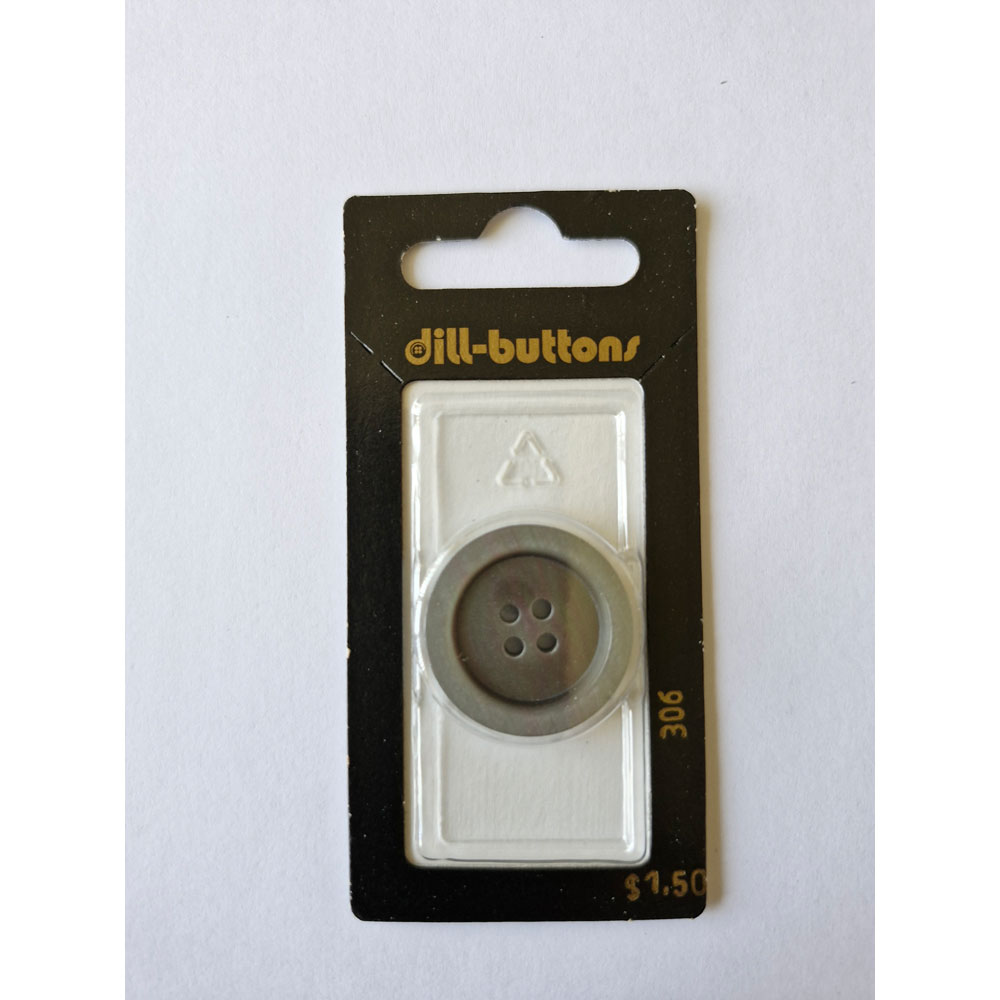 Button - 0306 - 25 mm - Grey - by Dill Buttons of America