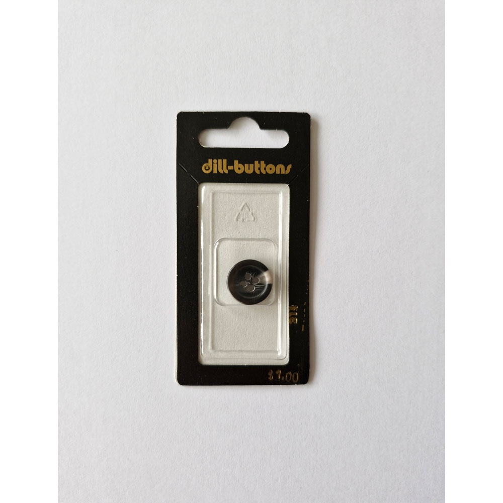 Button - 0314 - 15 mm - Black and Grey - by Dill Buttons of America