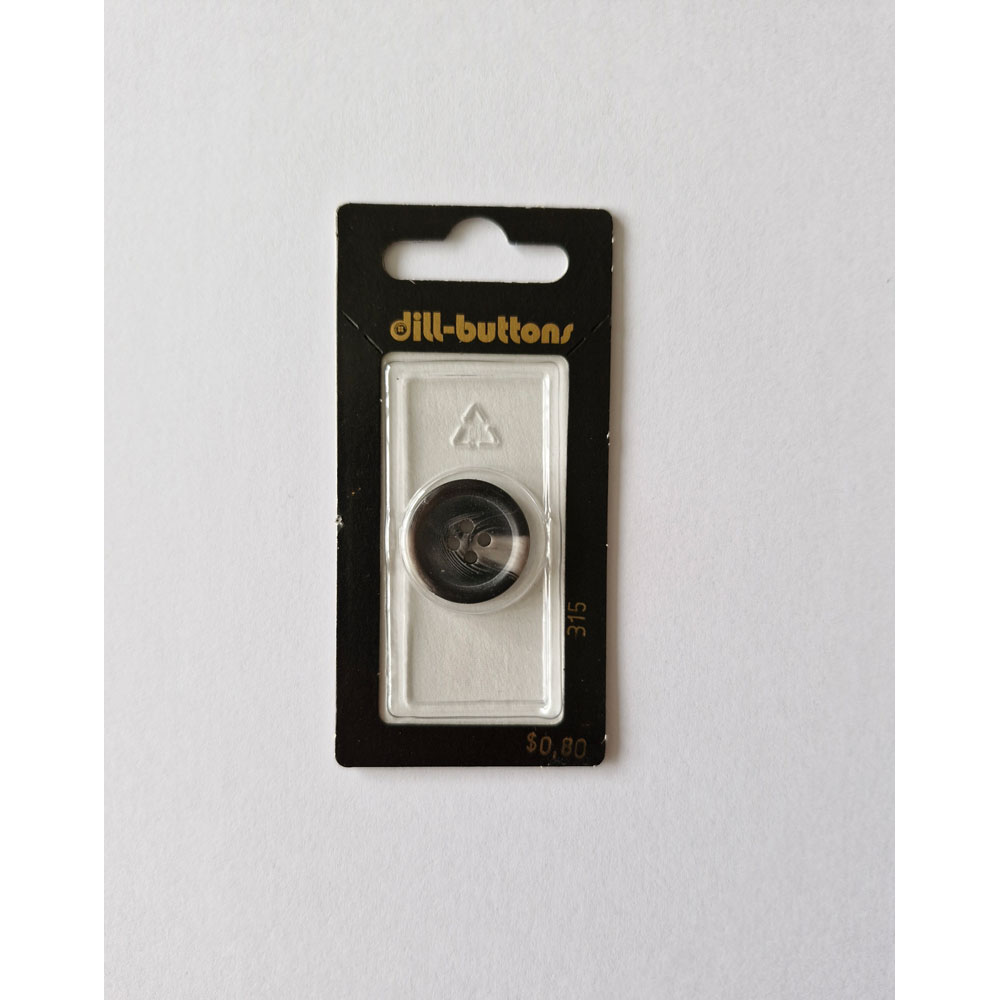 Button - 0315 - 20 mm - Black and Grey - by Dill Buttons of America