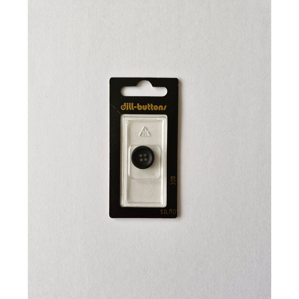 Button - 0320 - 15 mm - Black - by Dill Buttons of America