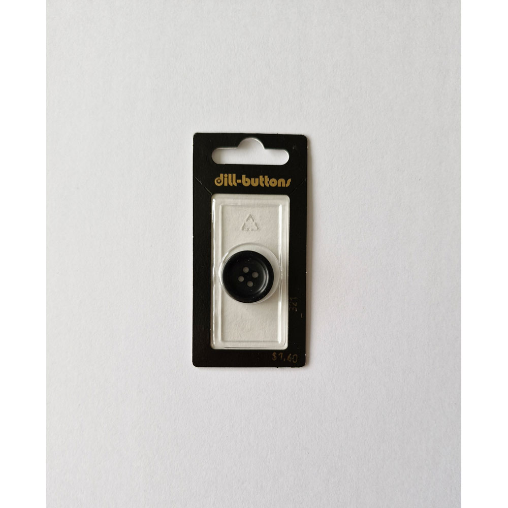 Button - 0321 - 20 mm - Black - by Dill Buttons of America