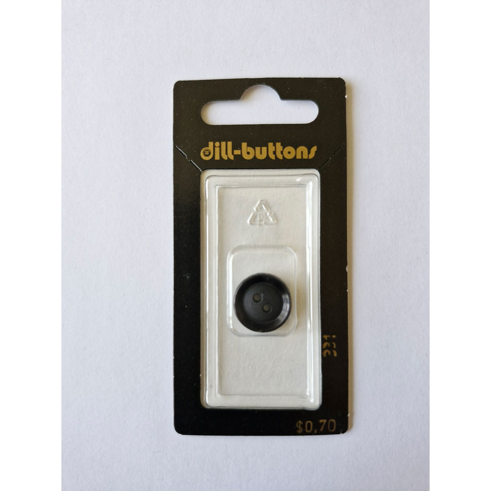Button - 0331 - 15 mm - Black - by Dill Buttons of America