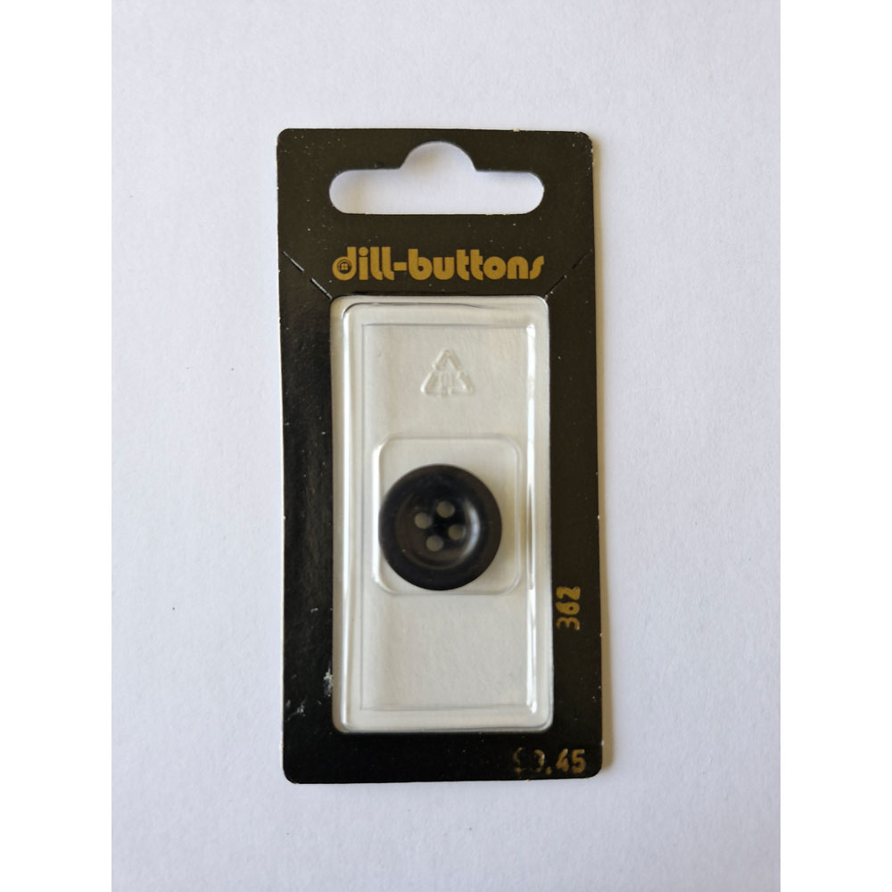 Button - 0362 - 18 mm - Black - by Dill Buttons of America