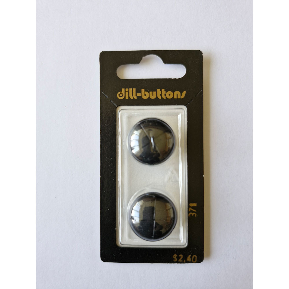 Button - 0371 - 20 mm - Black - Genuine Leather - by Dill Buttons of America