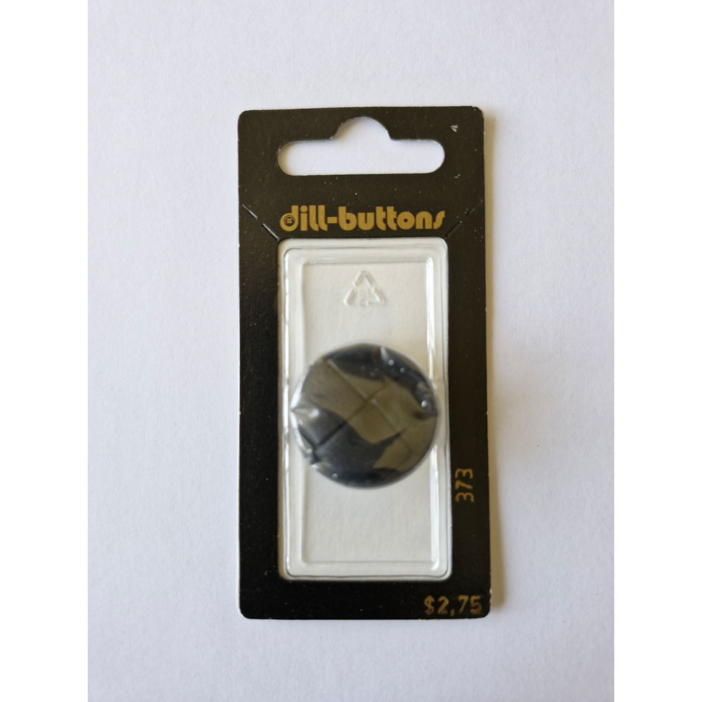 Button - 0373 - 25 mm - Black - Genuine Leather - by Dill Buttons of America