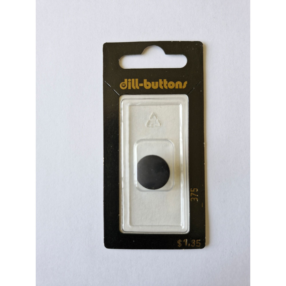 Button - 0375 - 15 mm - Black - by Dill Buttons of America