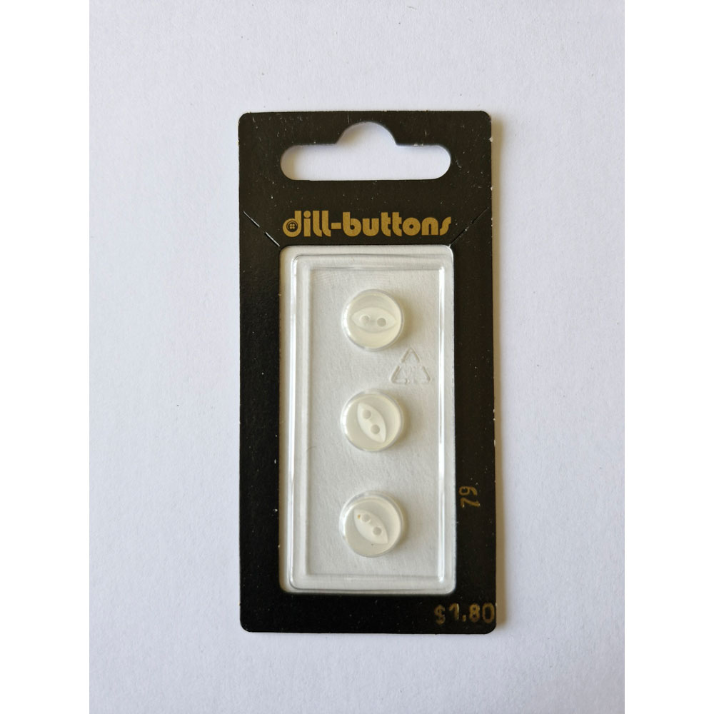 Button - 0079 - 10 mm - White - by Dill Buttons of America