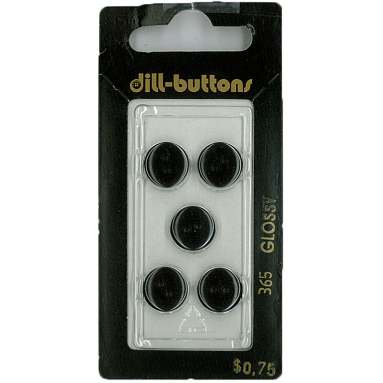 Button - 0365 - 11 mm - Black - by Dill Buttons of America