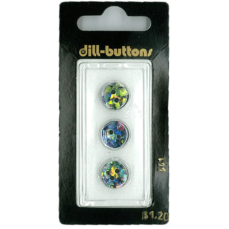 Button - 0441 - 11 mm - Black - by Dill Buttons of America