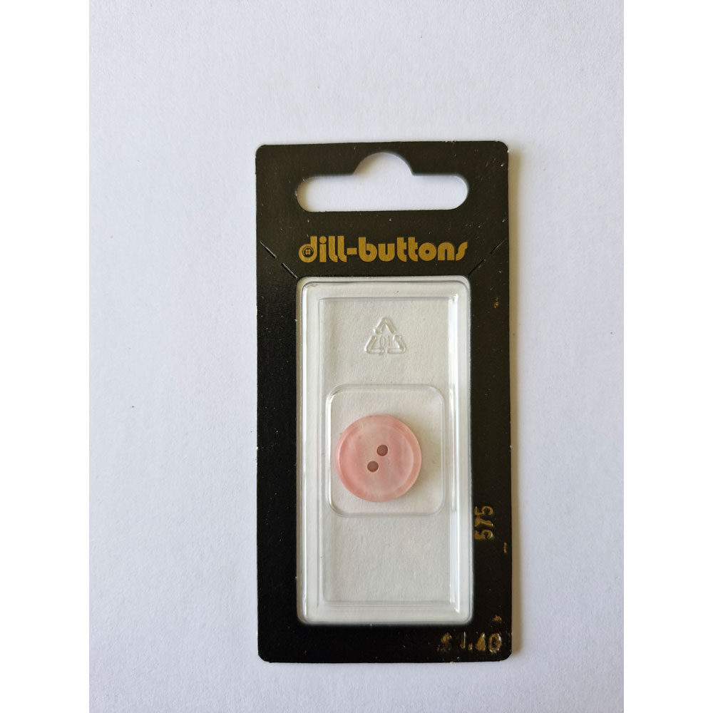 Button - 0575 - 15 mm - Pink - by Dill Buttons of America