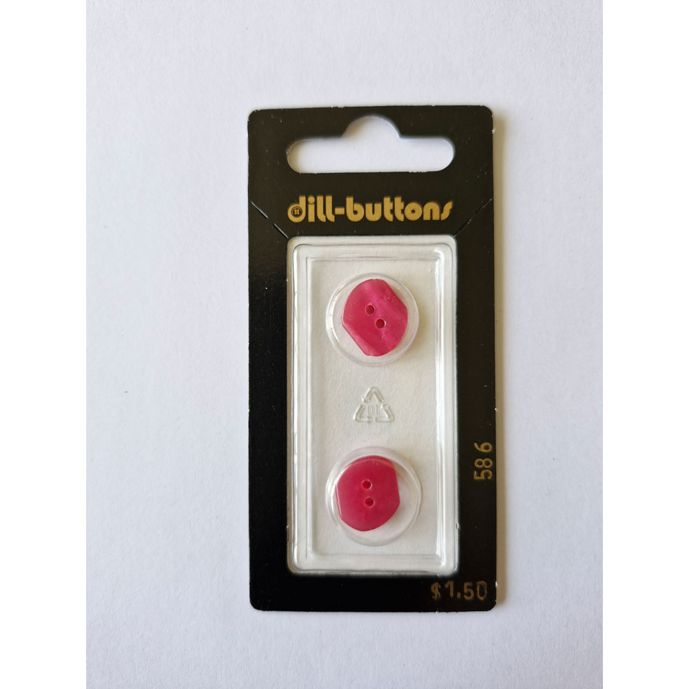 Button - 0586 - 14 mm - Pink - by Dill Buttons of America