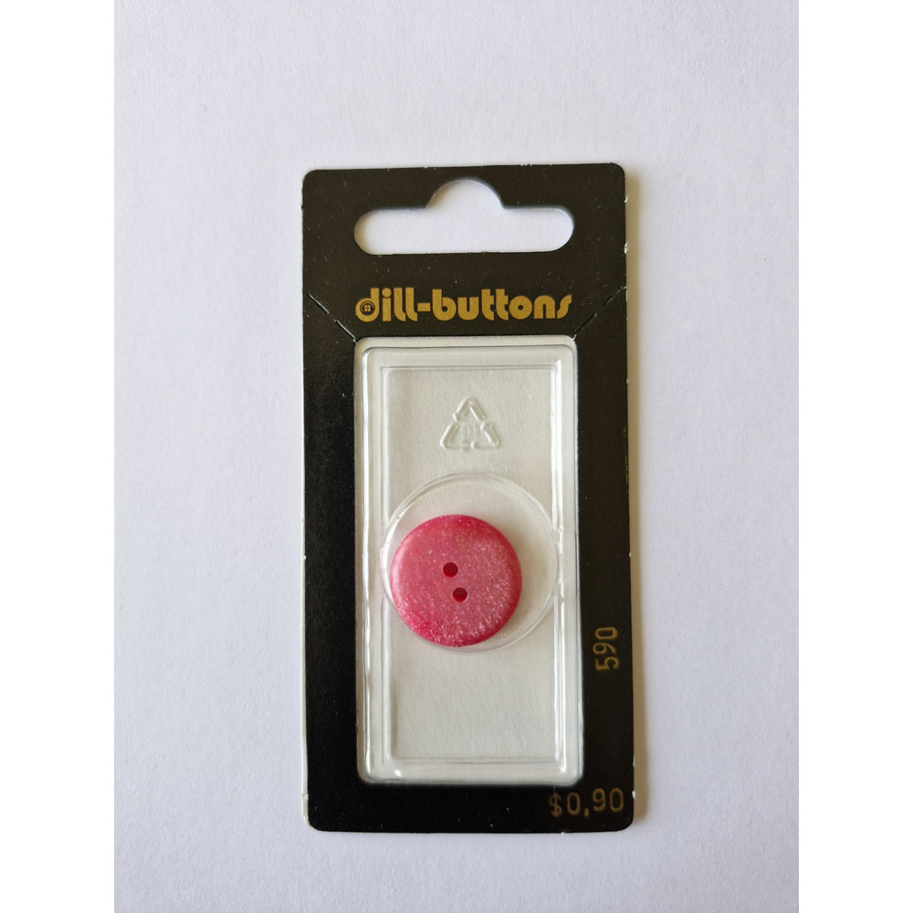 Button - 0590 - 18mm - Pink - by Dill Buttons of America