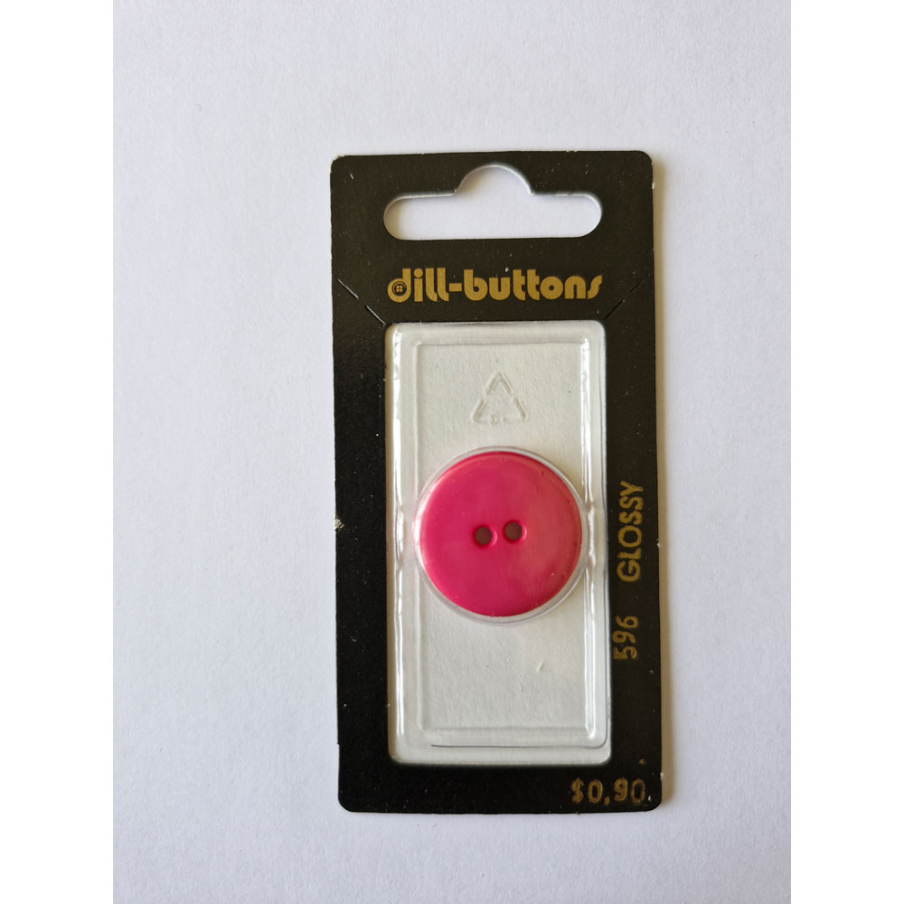 Button - 0596 - 23mm - Pink - Glossy - by Dill Buttons of America