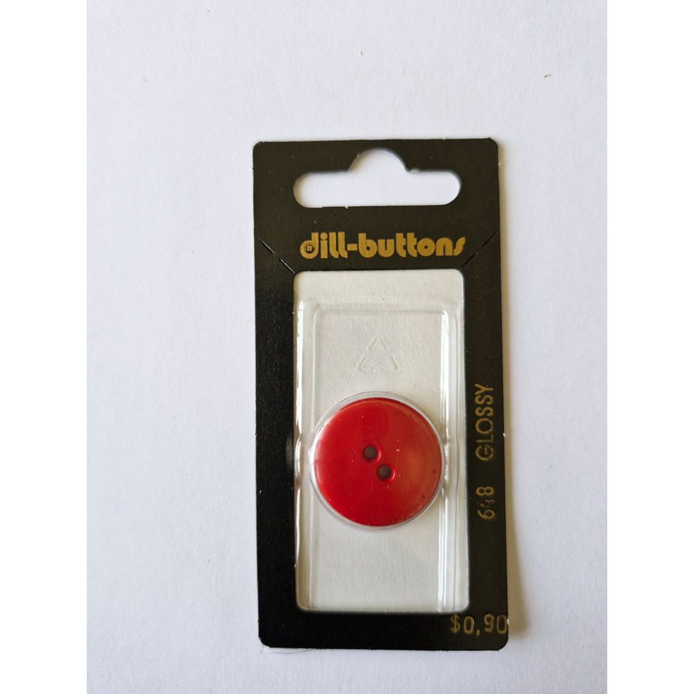 Button - 0648 - 23 mm - Red - Glossy - by Dill Buttons of America