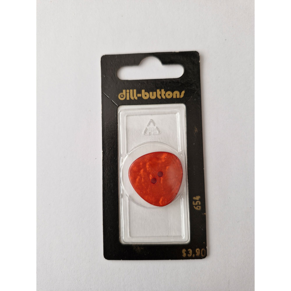Button - 0654 - 25 mm - Red - by Dill Buttons of America