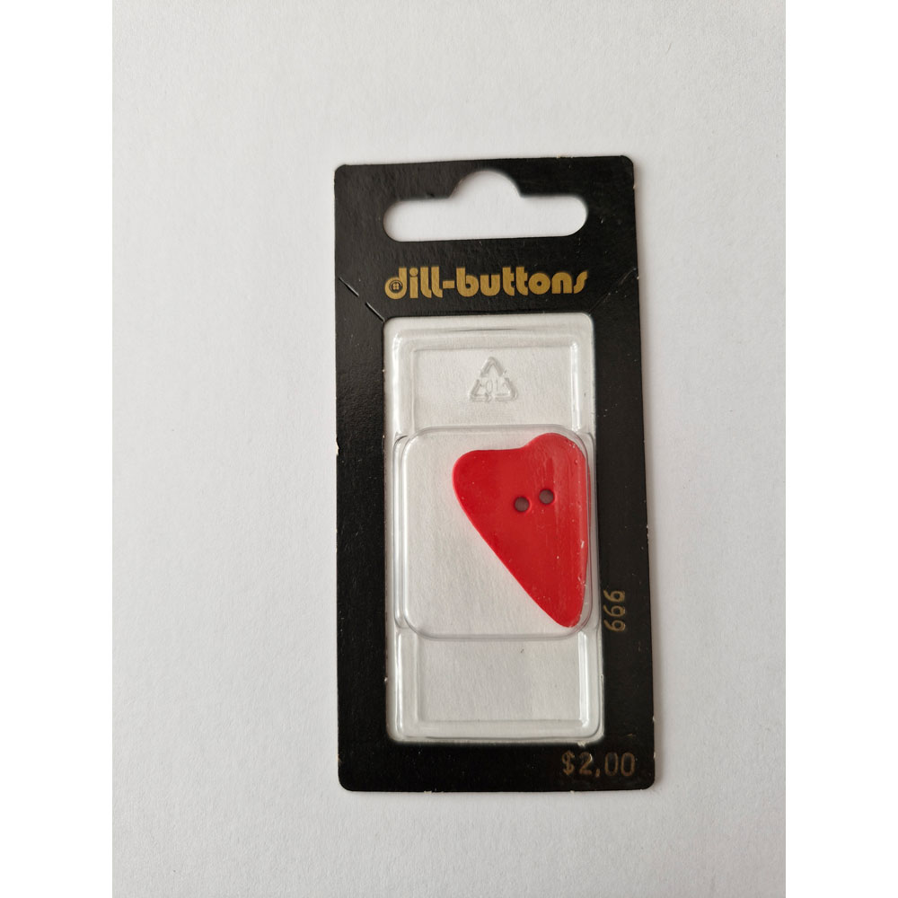 Button - 0666 - 28 mm - Red - by Dill Buttons of America