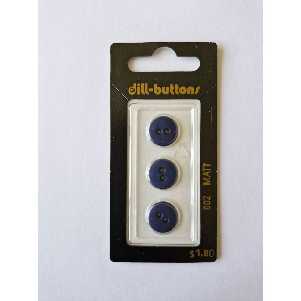 Button - 0802 - 13 mm - Navy Blue - by Dill Buttons of America