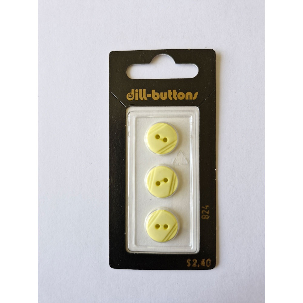 Button - 0824 - 13 mm - Yellow - by Dill Buttons of America