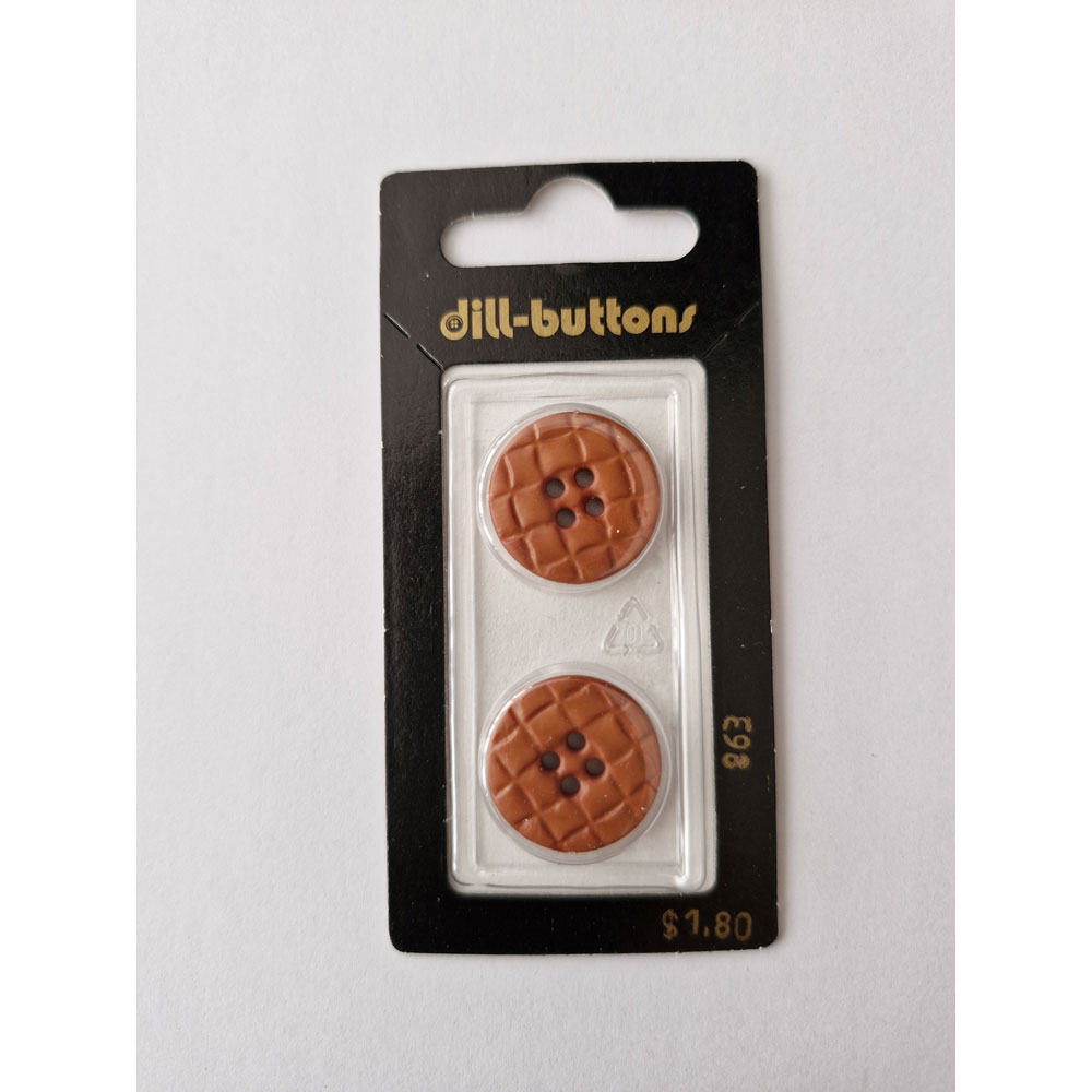 Button - 0863 - 20 mm - Orange - by Dill Buttons of America