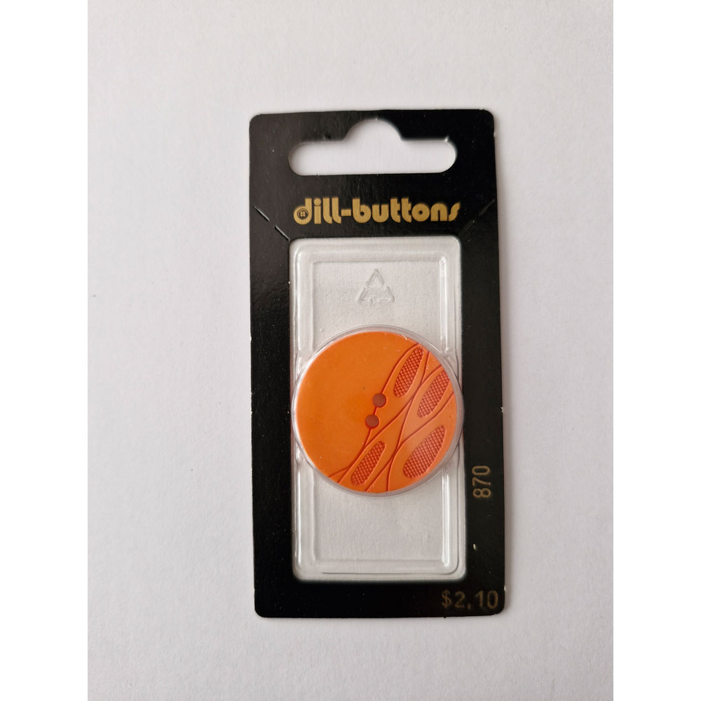 Button - 0870 - 28 mm - Orange - by Dill Buttons of America