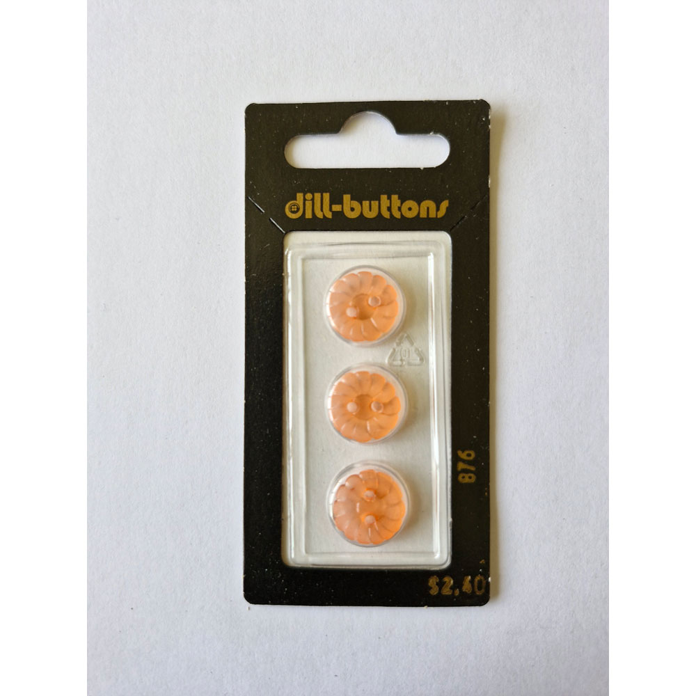 Button - 0876 - 13 mm - Orange - by Dill Buttons of America