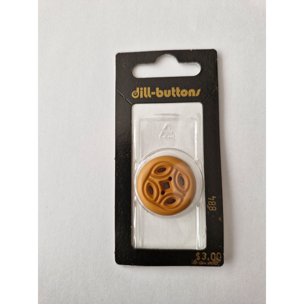 Button - 0884 - 25 mm - Orange - by Dill Buttons of America