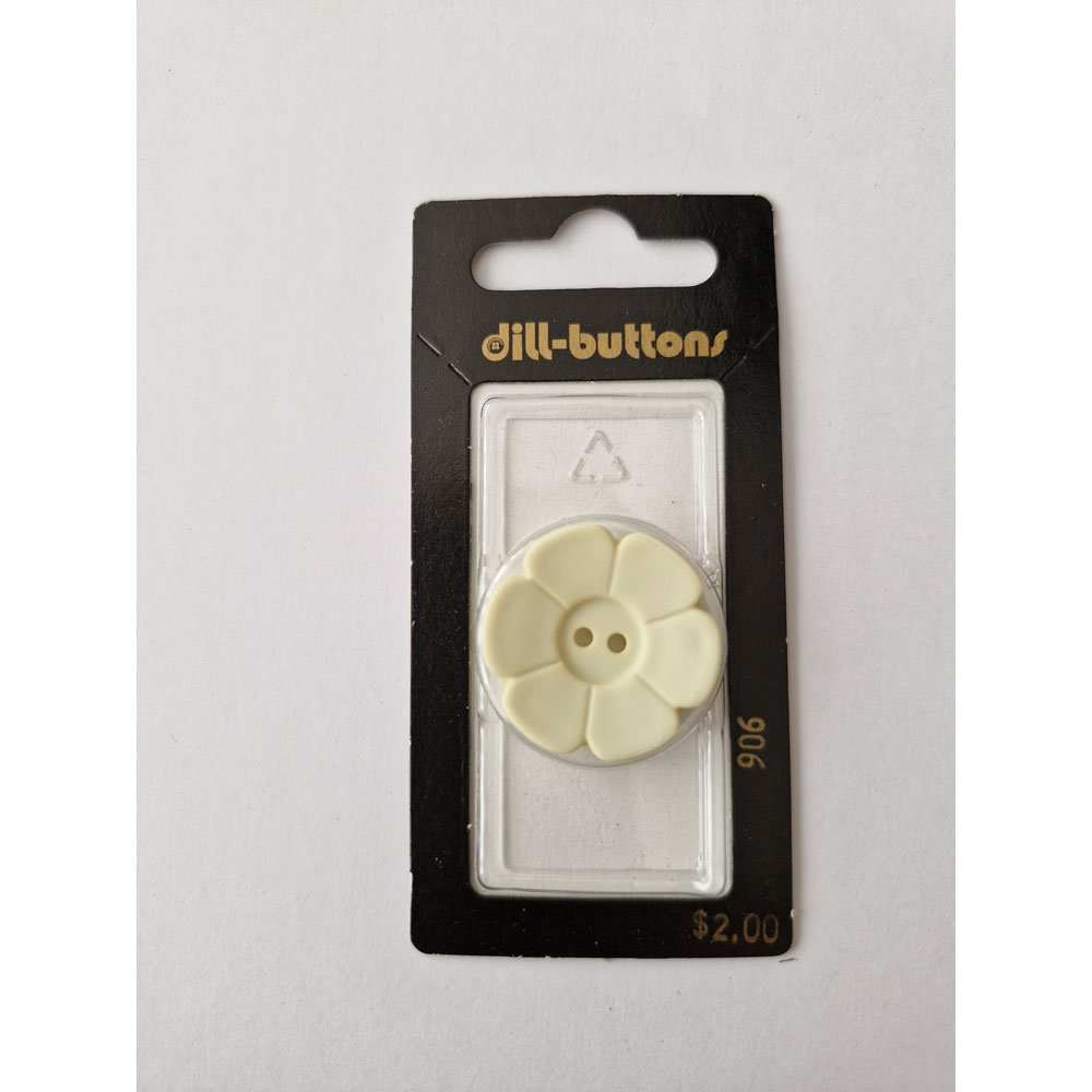 Button - 0906 - 28 mm - White - by Dill Buttons of America