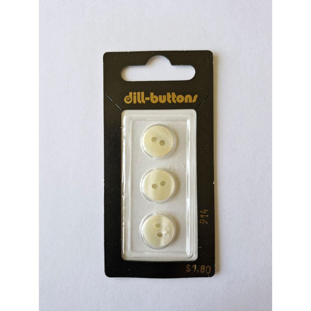 Button - 0914 - 13 mm - Pearl - by Dill Buttons of America